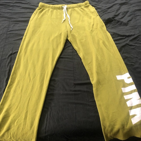 Victoria's Secret Pants - Victoria’s Secret PINK Lounge Boyfriend Wide Sweatpants Pants Olive Green Size M
